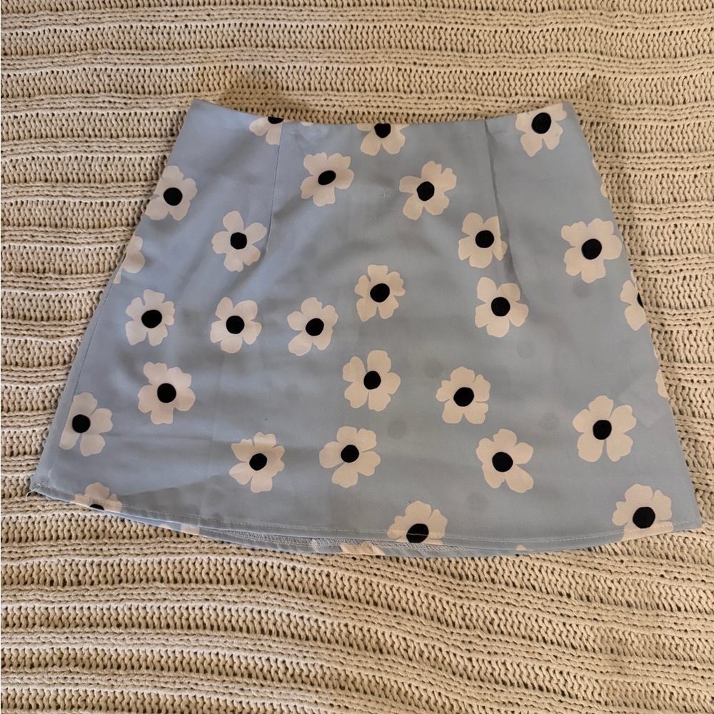 Princess Polly Light Blue Floral Mini Skirt